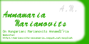 annamaria marianovits business card